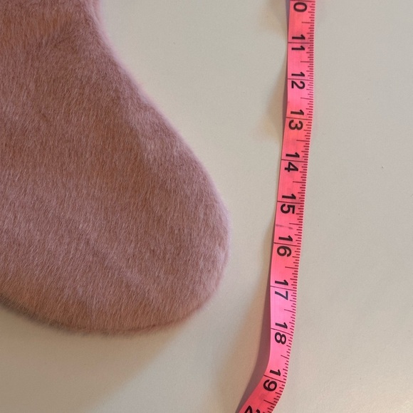 Pink and Gold Soft Furry Stocking with Tassel Embellishment - Picture 5 of 5